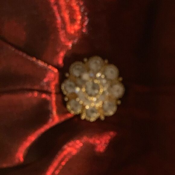 Reckon Flair Small makeup evening bag maroon gold chain zippered compartment New - Picture 6 of 6